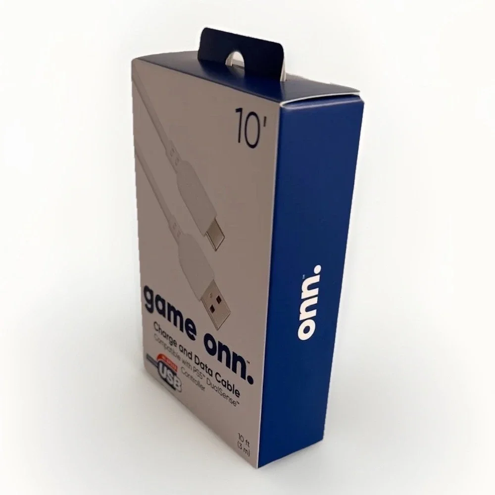 Onn 10' USB-C to USB-A Charge and Data Cable for PS5 DualSense Controller 10ft